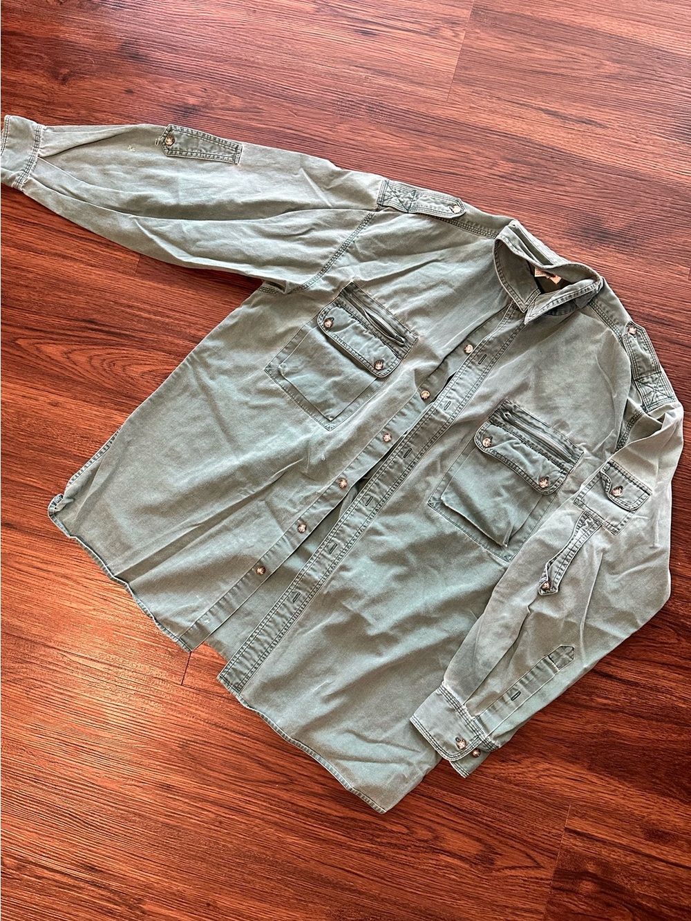 Norm Thompson Military-Style Field Jacket in Sage Green